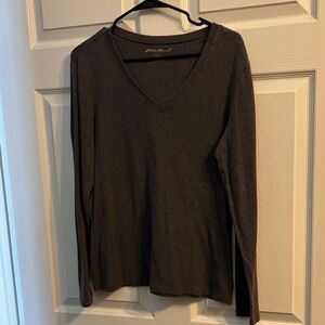 Eddie Bauer Dark Gray Cotton Top